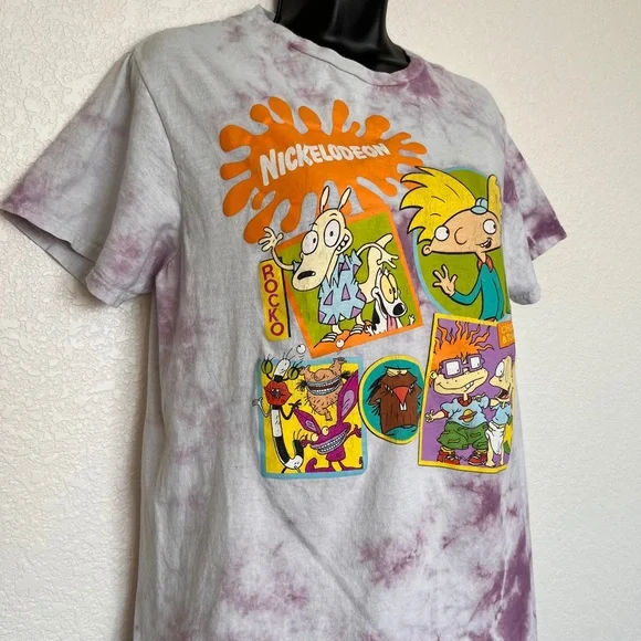 Tie Dye Nickelodeon Vintage Shows Tee Shirt - Picture 7 of 11